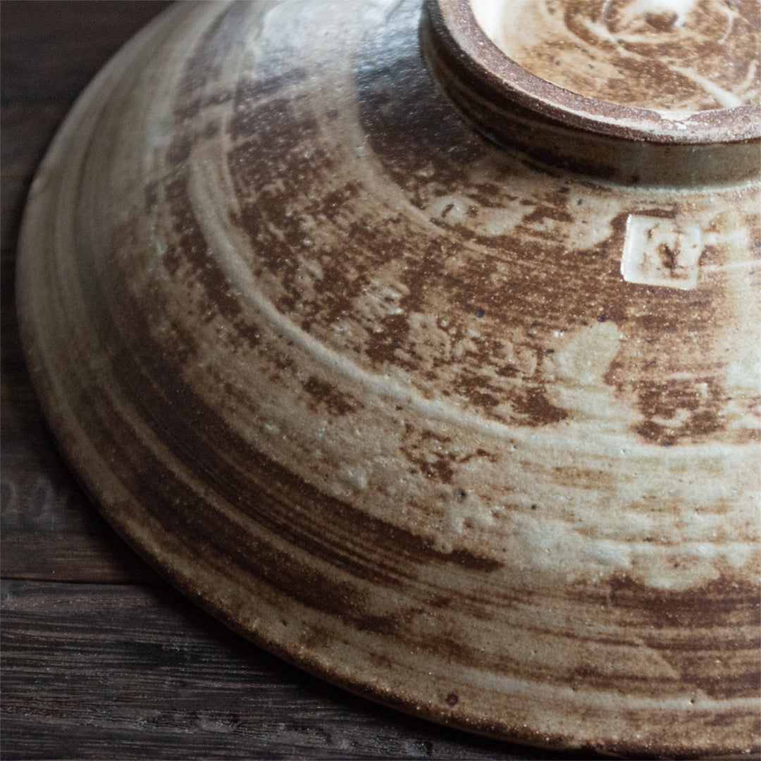 Middle Bowl Brown & White / 中鉢茶白化粧
